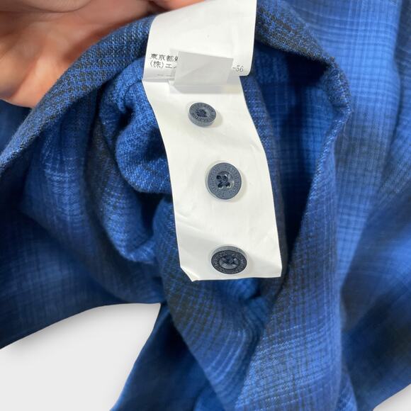 Men's Pendleton long sleeve blue plaid button down Mason shirt cotton medium - Picture 8 of 9